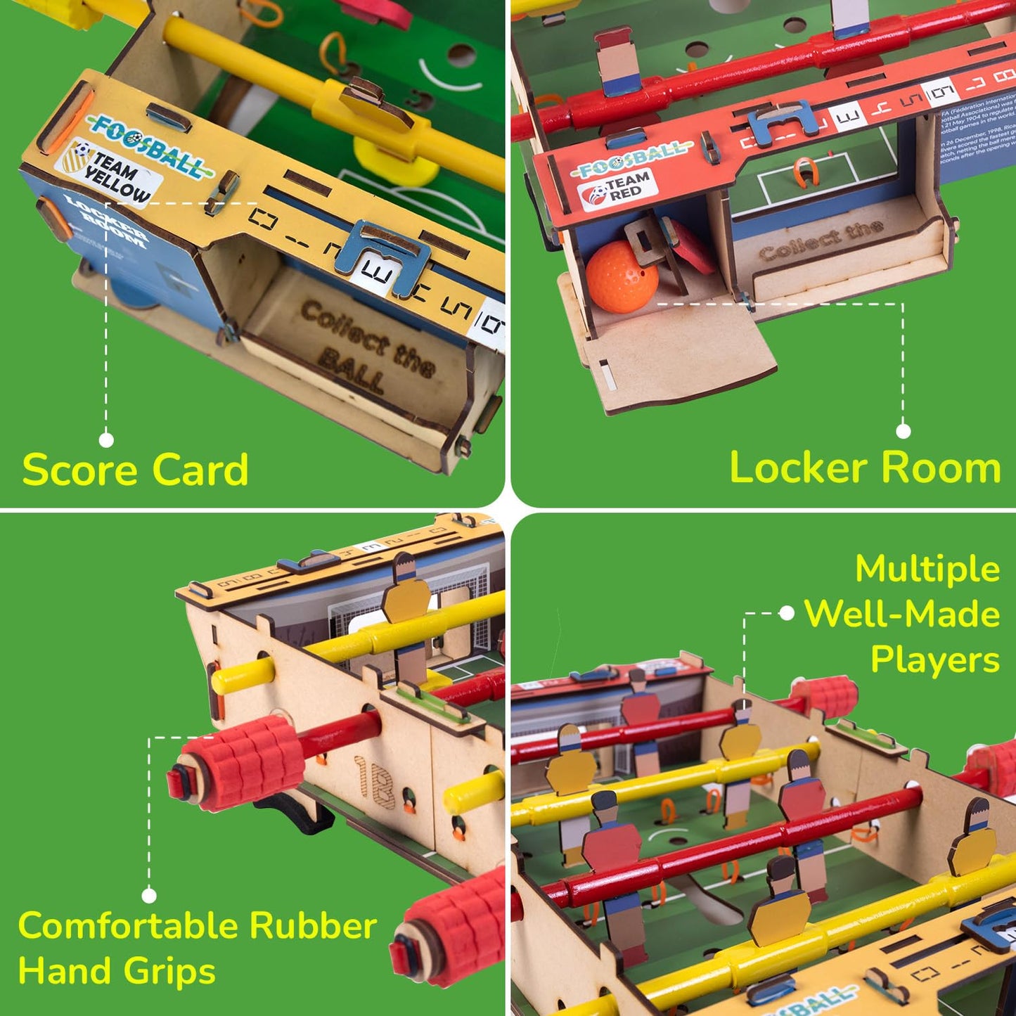 martivity DIY Foosball Table for Kids Ages 6-7-8-9-10-11-12 Years I Indoor Scoccer Game | Birthday Gifts for Boys & Girls (PACK OF 6)