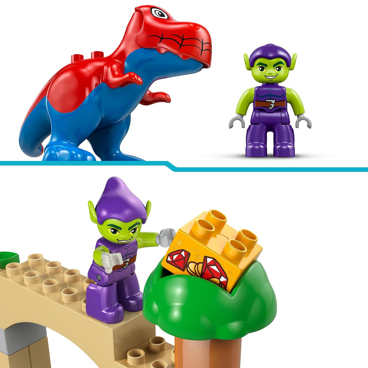 LEGO DUPLO Marvel 10463 Dinosaur Spidey-Rex vs. Green Goblin Super Hero Playset, 25 Pieces, 2+