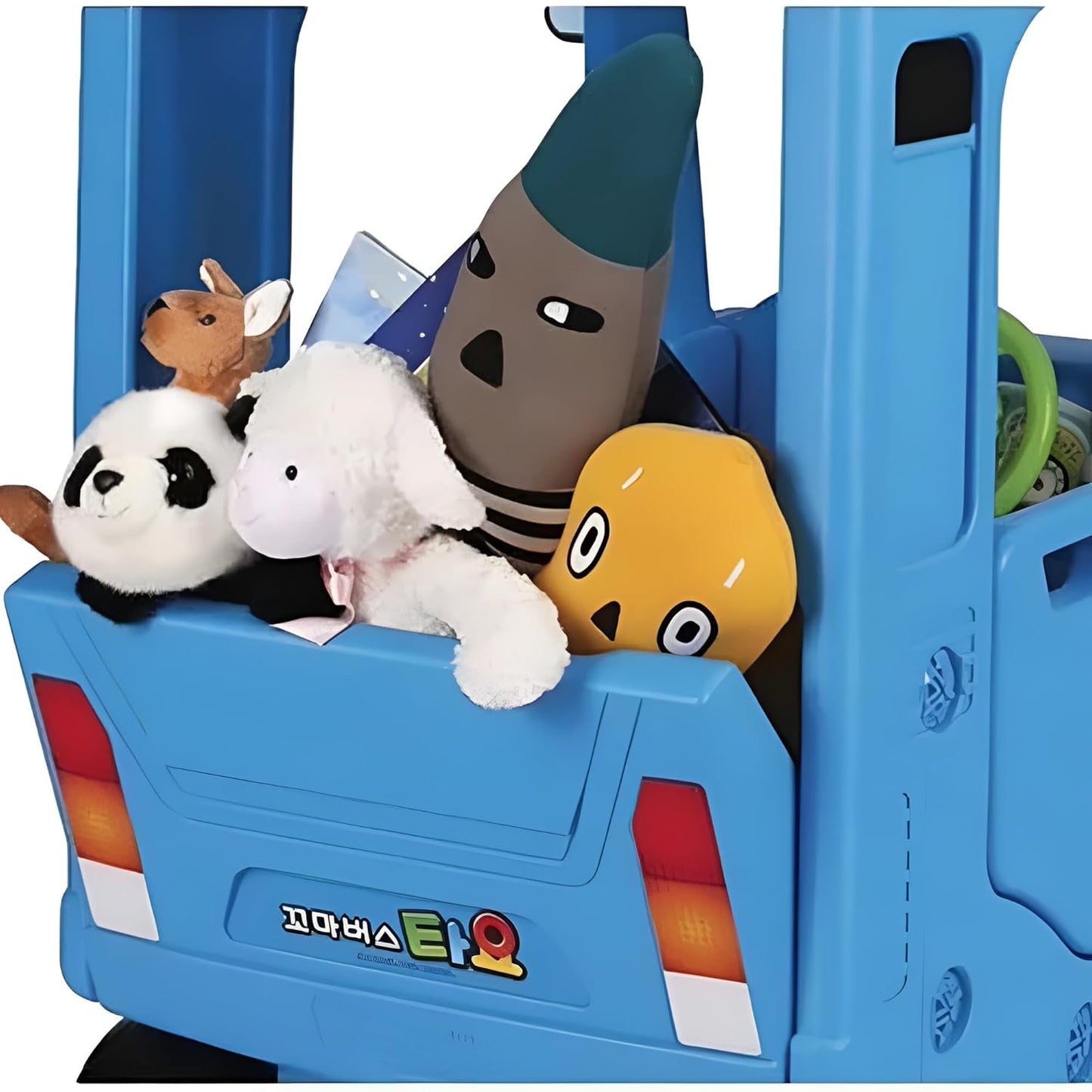 Yaya Blue Bus Roof Car, Ride-on Toy with Interactive Steering Wheel, EVA Foam Wheels, Storage Compartment, 360° Rotating Front Wheel, Double Opening Doors, Indoor Outdoor Use