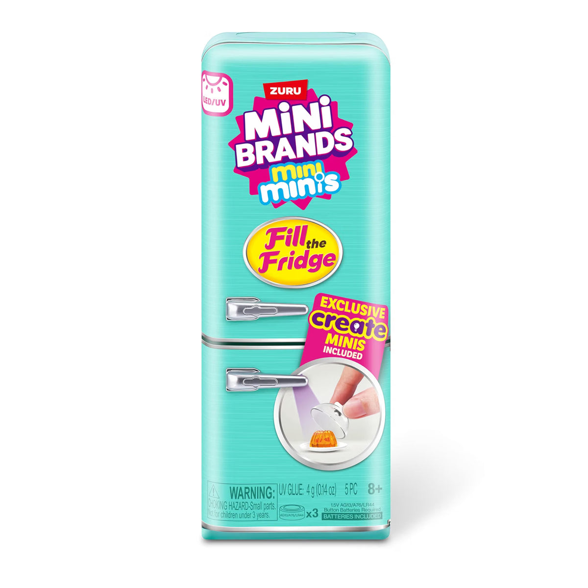 ZURU Mini Brands Fill The Fridge Playset with UV Light | Mini Collectible Fridge Toy for Kids 8+