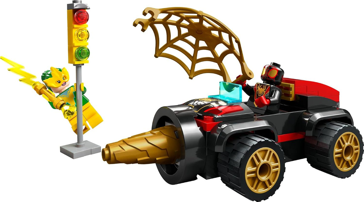 LEGO Marvel 10792 Drill Spinner Vehicle with Miles Morales and Electro, 58 Pieces, Ages 4+