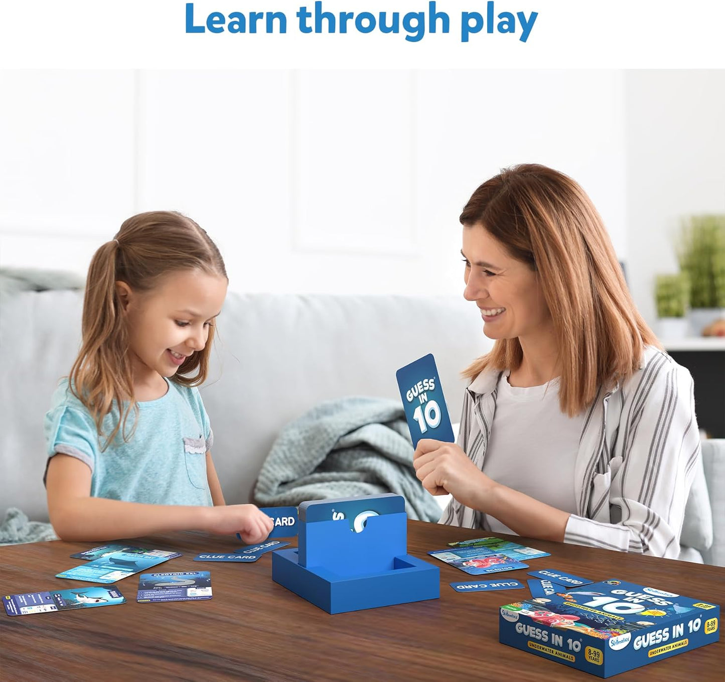 Skillmatics Card Game - Guess in 10 Underwater Animals, Gifts for 8 Year Olds and Up, Quick Game of Smart Questions, Fun Family Game(PACK OF 5)