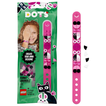 LEGO DOTS 41901 Funky Animals Bracelet DIY Jewellery Craft Set, 33 Pieces, Ages 6+