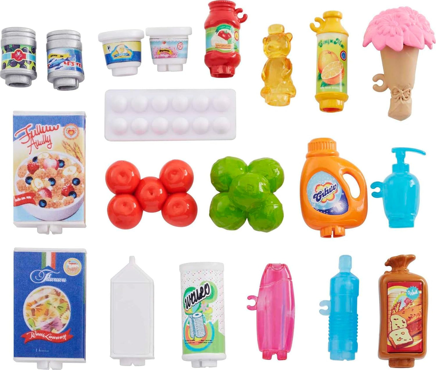 Barbie FRP01 FRP01 Supermarket Box with Doll with Flower Dress, Goods Department, Crate and Accessories, Children's Toy, Multicoloured FRP01