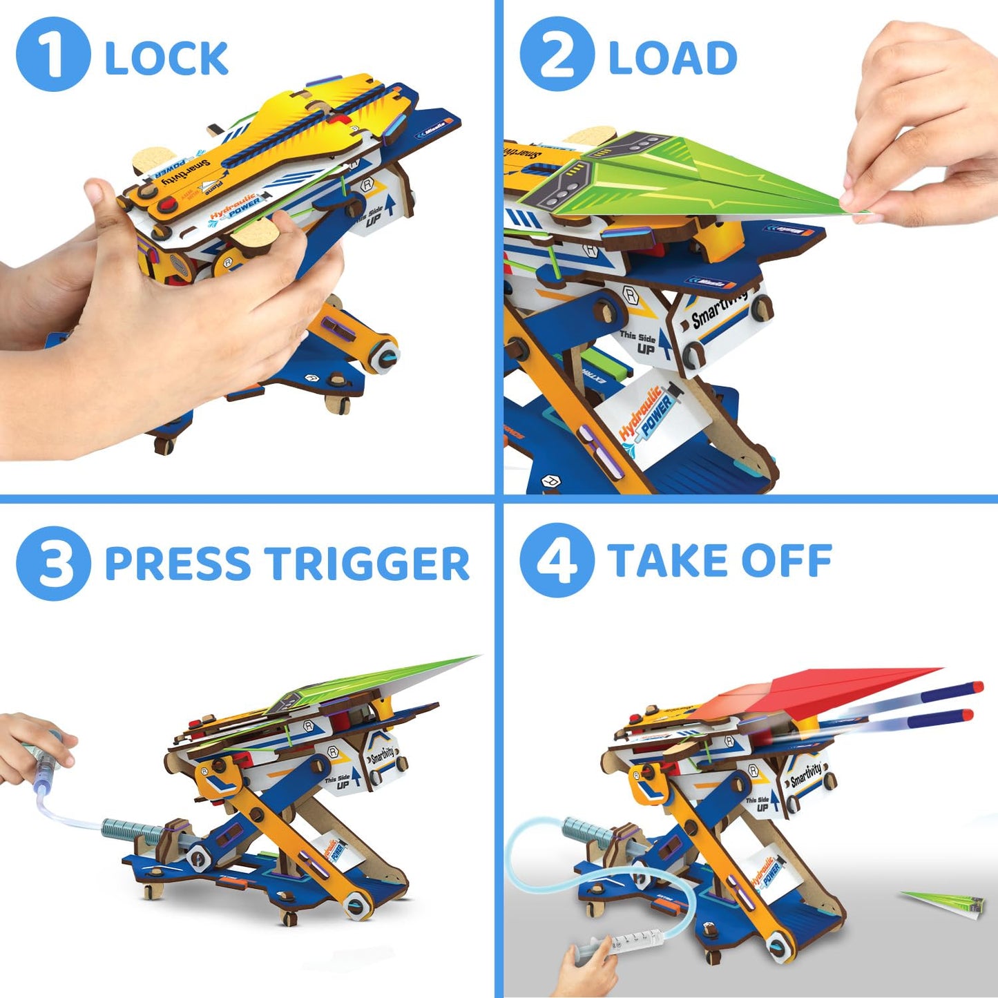Smartivity 2in1 Hydraulic Aeroplane & Dart Launcher Toy for Kids 6-8-10-12-14 Years Old (PACK OF 6)
