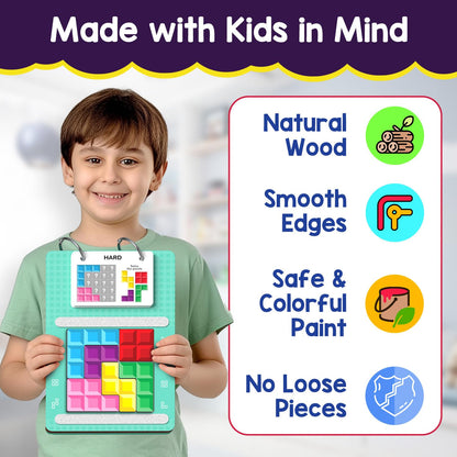 Smartivity Tetricks - Magnetic Puzzle Game for Kids 4–8 Years | 30+ Fun Brain Challenges with 6 Magnetic Shapes | Learning and Educational Toy I Birthday...(PACK OF 6)