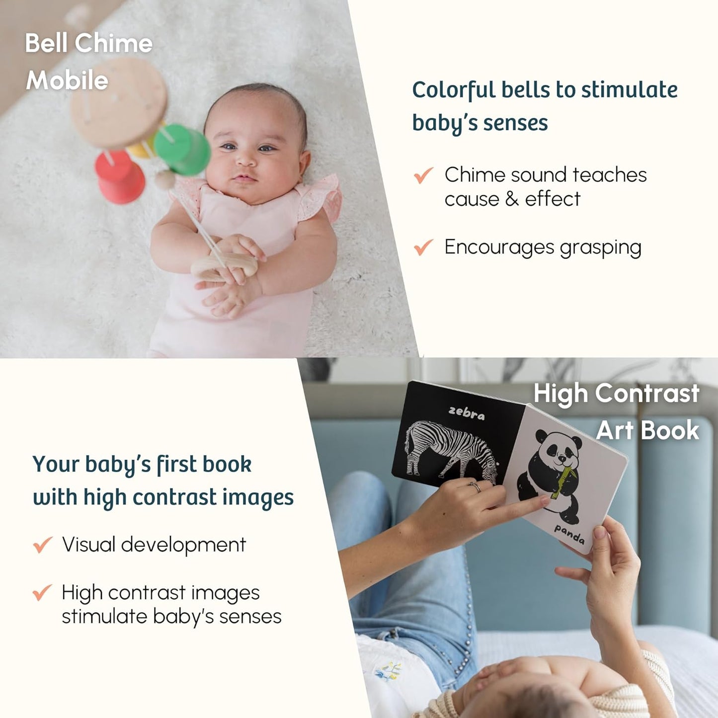 Curious Cub Montessori Learning Wooden Toys | Box 2: 3+ Months | Montessori Toys| Sensory Learning Toy | Educational Toys| New Born Baby Toy 3 Months| Gift for Infant