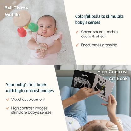 Curious Cub Montessori Learning Wooden Toys | Box 2: 3+ Months | Montessori Toys| Sensory Learning Toy | Educational Toys| New Born Baby Toy 3 Months| Gift for Infant