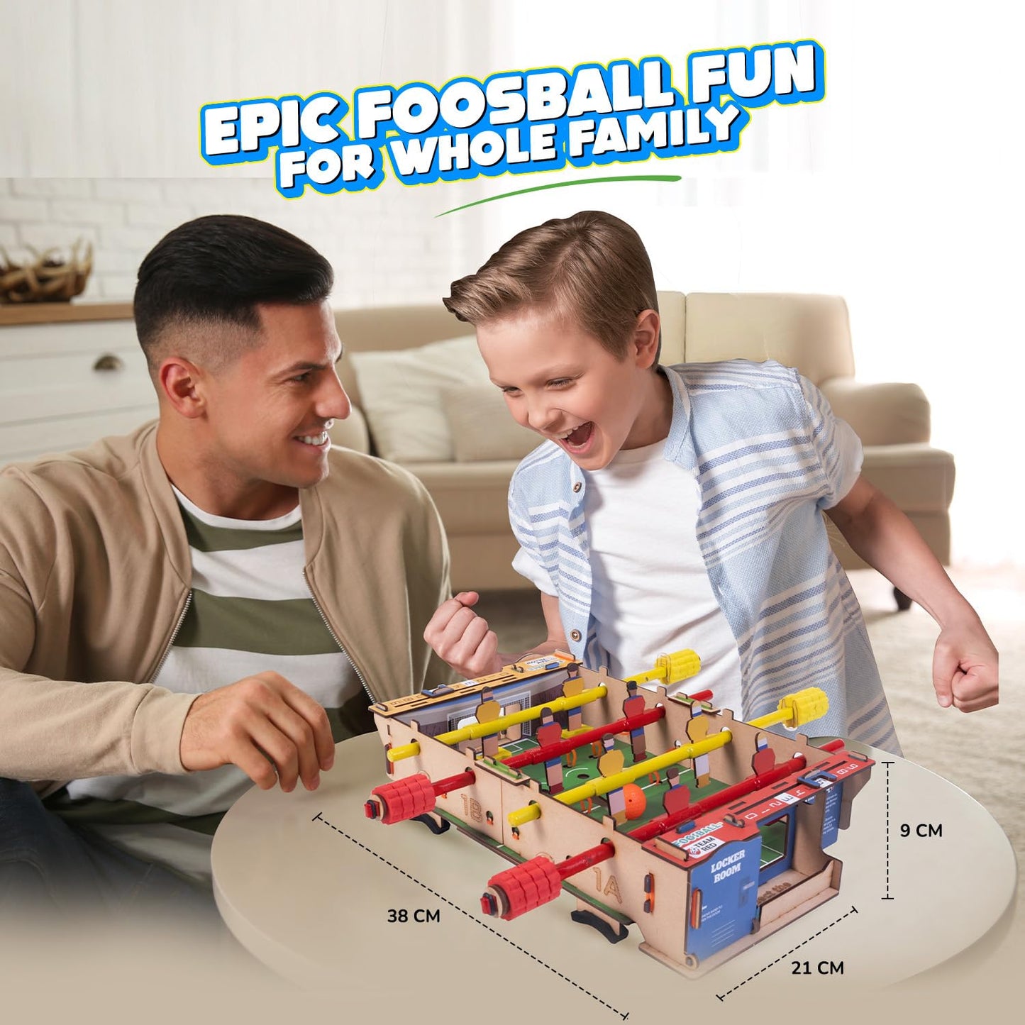 martivity DIY Foosball Table for Kids Ages 6-7-8-9-10-11-12 Years I Indoor Scoccer Game | Birthday Gifts for Boys & Girls (PACK OF 6)