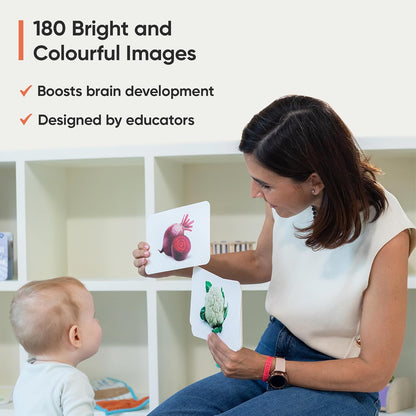 Curious Cub 13 in 1 Brain Boosting Flash Cards for Babies & Infants | Flash Cards for 1 Year Old to 3 yrs |Set of 180 Extra Large Flashcards for Visual Stimulation & Early Brain Development