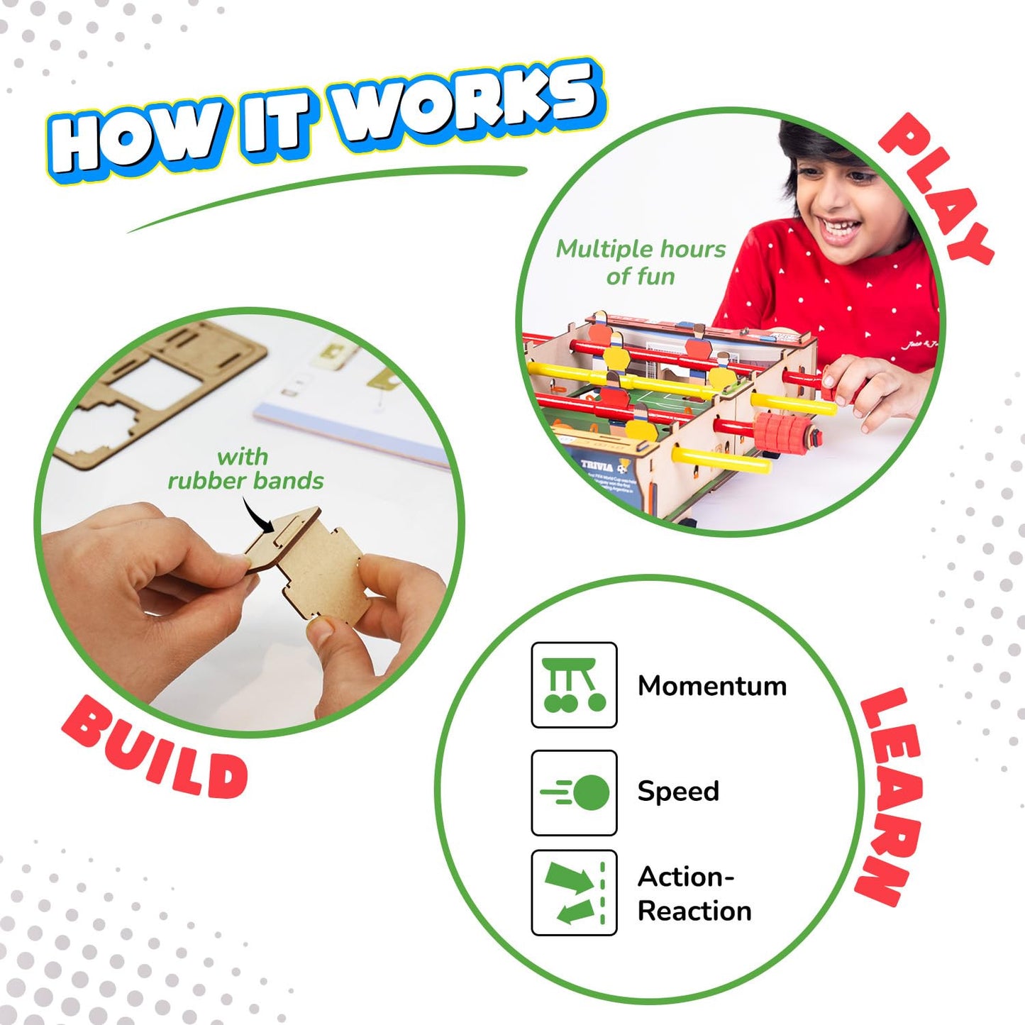 martivity DIY Foosball Table for Kids Ages 6-7-8-9-10-11-12 Years I Indoor Scoccer Game | Birthday Gifts for Boys & Girls (PACK OF 6)