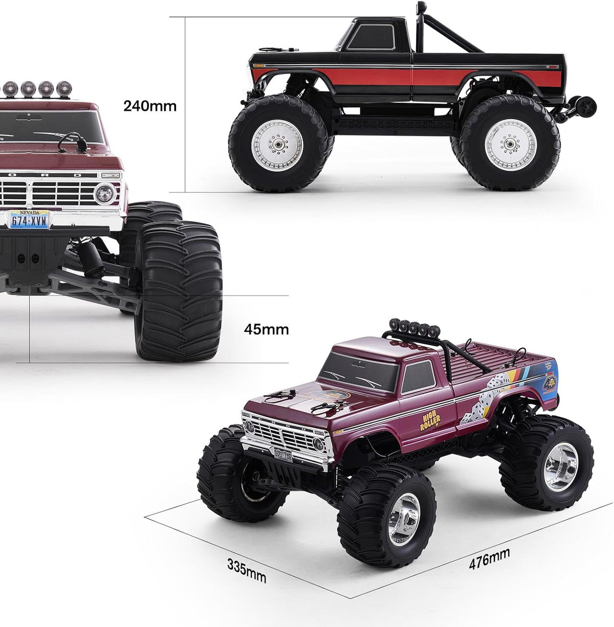 FMS 1:10 Ford F-100 RC Monster Truck with Wheelie Bar – 2WD Off-Road Crawler