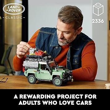 Lego Icons Land Rover Classic Defender 90 10317 Model Car Building Set for Adults and Classic Car Lovers, This Immersive Project Based on an Off-Road Icon Makes a Great or Her