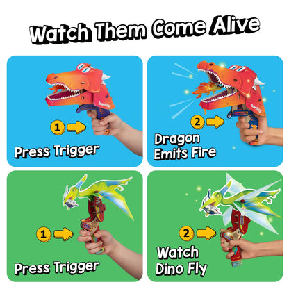 Smartivity 2in1 Animals I Dragon & Flying Dinosaur I Toys for Kids 6-12 Years Old | Birthday Gifts for Boys & Girls| DIY Science Toy for Kids 6,7,8,9,10,11,12 I STEM Educational Game(PACK OF 6)