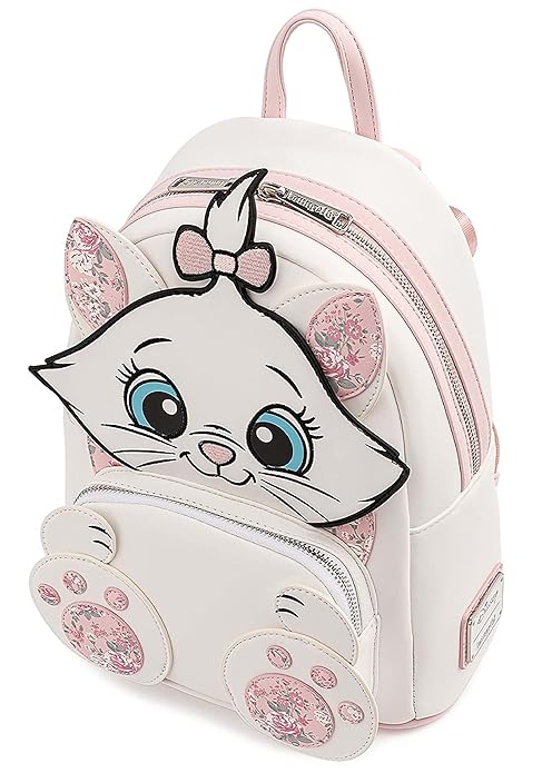 Loungefly Disney Marie Floral Footsy Womens Double Strap Shoulder Bag