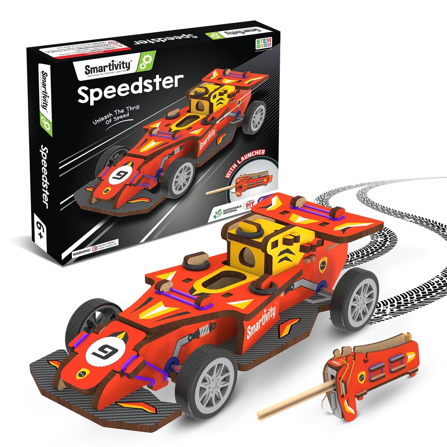 Smartivity DIY Speed CAR Toy for Kids Ages 6-12 | F1- Racing Car with Launcher | Fun Birthday Gift for Boys and Girls(PACK OF 6)