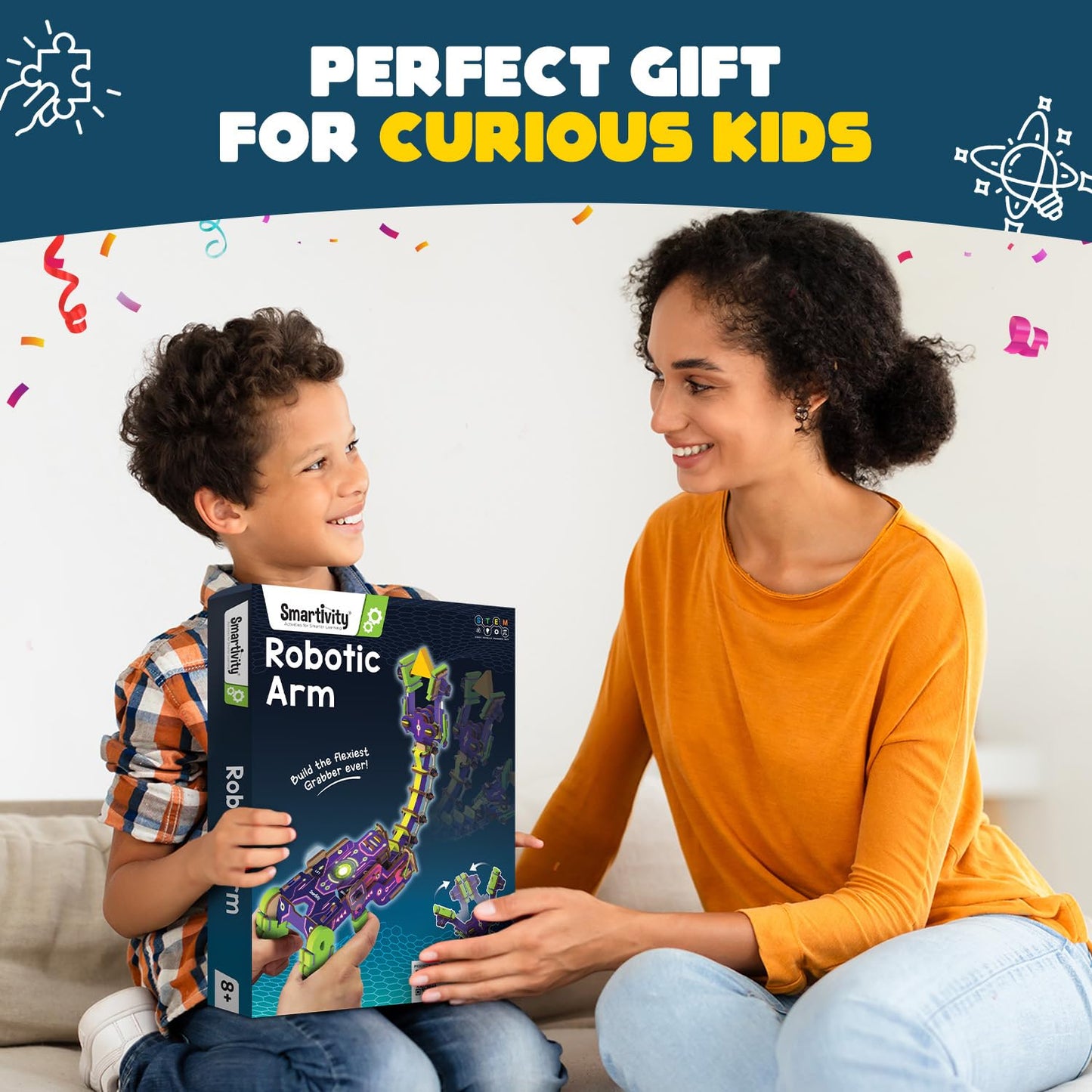 Smartivity Robotic Arm for Kids 8-14 Years | Handheld Grabber with Flexible Neck | Birthday Gift for Boys & Girls I Educational Science Toy for Creative Play for 8,9,10,11,12,13,14 Years(PACK OF 6)