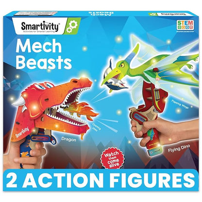 Smartivity 2in1 Animals I Dragon & Flying Dinosaur I Toys for Kids 6-12 Years Old | Birthday Gifts for Boys & Girls| DIY Science Toy for Kids 6,7,8,9,10,11,12 I STEM Educational Game(PACK OF 6)