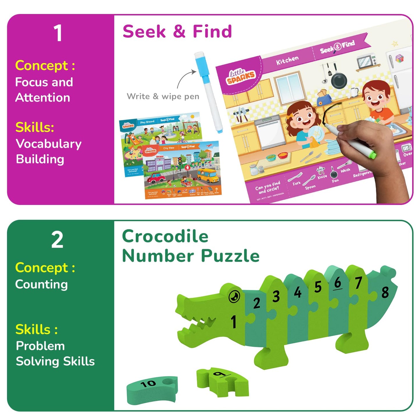 Smartivity 5-in-1 Montessori Based Learning Kit for 3,4,5 Years Old Boys & Girls I Brain Boosting Preschool Learning Activities I Puzzles, Sticker Art I Rakhi/Birthday Gift for Kids for 3-6(PACK OF 6)