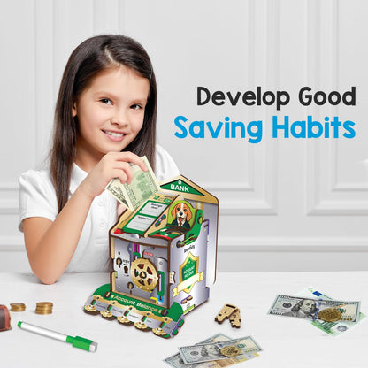 Smartivity DIY Piggy/Money Bank for Kids Ages 6-12 Years | Smart Locking System with 2 Keys I Stores Notes & Coins I Build Savings Skills in Kids I Birthday Gift for Boys & Girls 6,7,8,9,10,11,12(PACK OF 6)