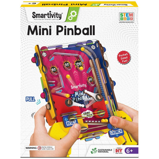 Smartivity Mini Pinball Game for Kids Ages 6-7-8-9-10-11-12 Years | Build Your Own Hand-Held Pinball I Birthday Gift for Boys & Girls | DIY Toy for Kids 6-12 Years Old IScreen Free Play(PACK OF 6)