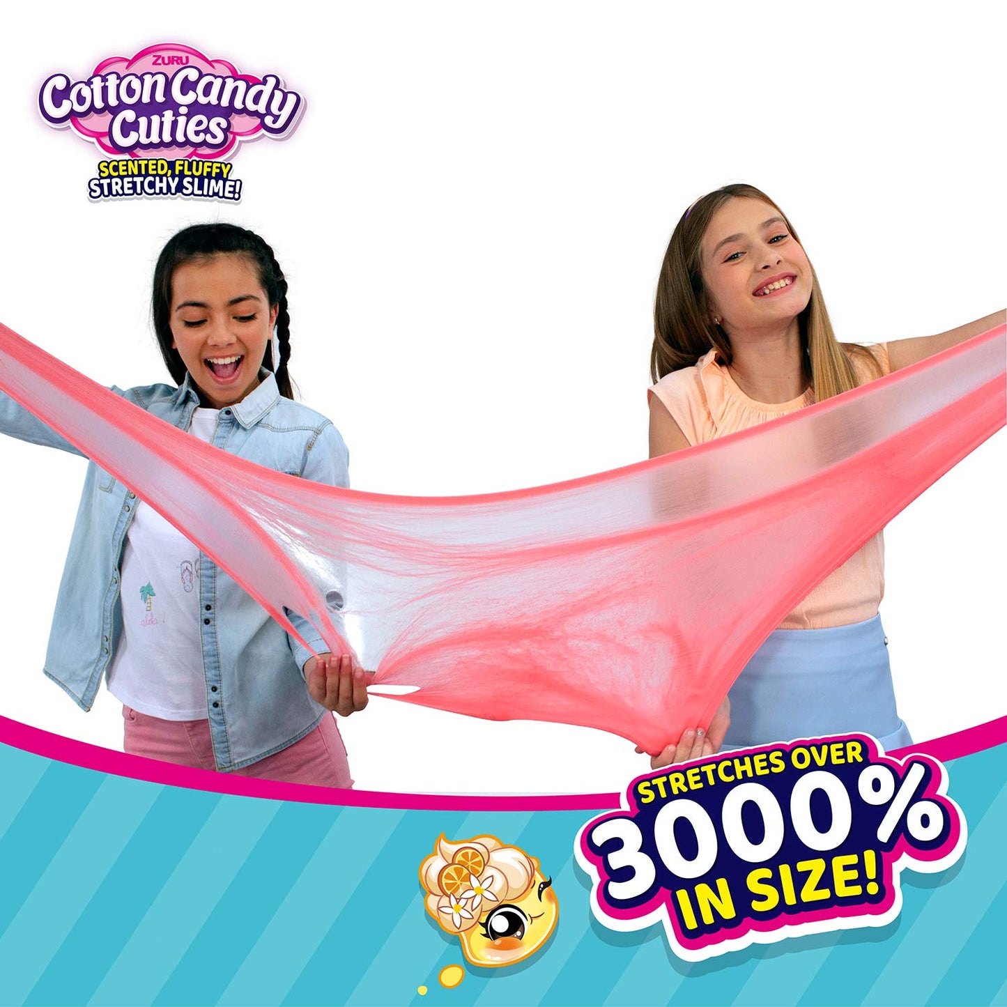 ZURU Oosh Oosh Slime Oosh Cotton Candy Cuties Scented, Squishy, Stretchy Slime With Collectible Cutie Slow Rise Toy
