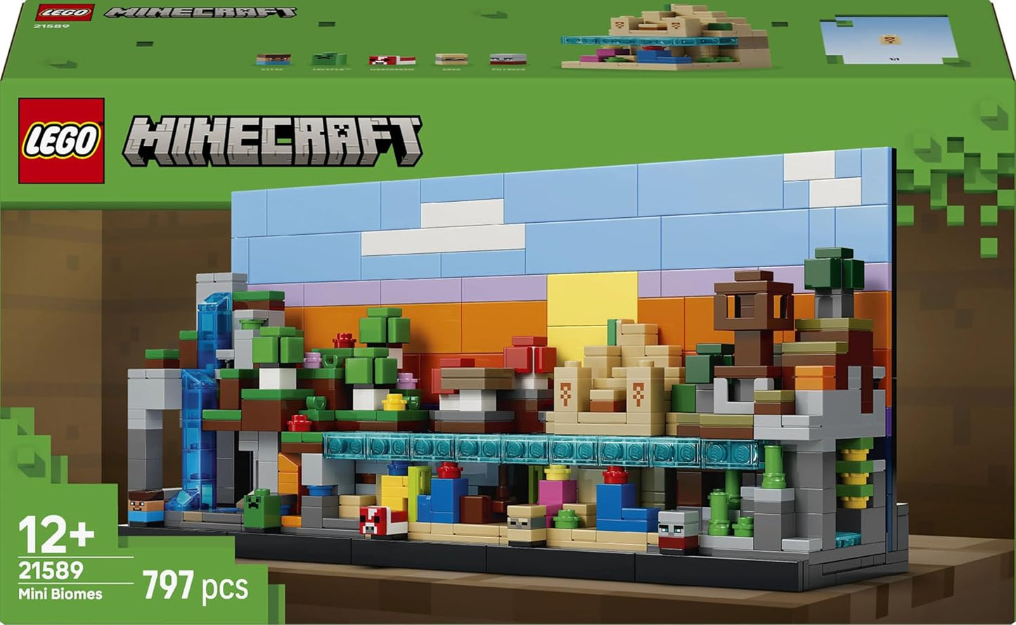 LEGO Minecraft Mini Biomes - Minecraft Art Building Set - Gaming Decoration for Ages 12+ - 21589
