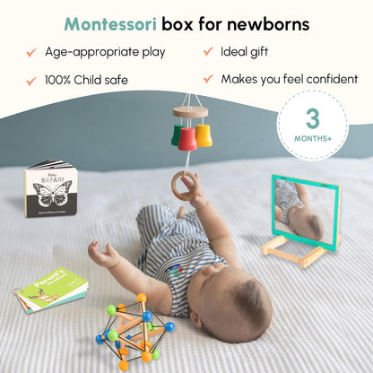 Curious Cub Montessori Learning Wooden Toys | Box 2: 3+ Months | Montessori Toys| Sensory Learning Toy | Educational Toys| New Born Baby Toy 3 Months| Gift for Infant