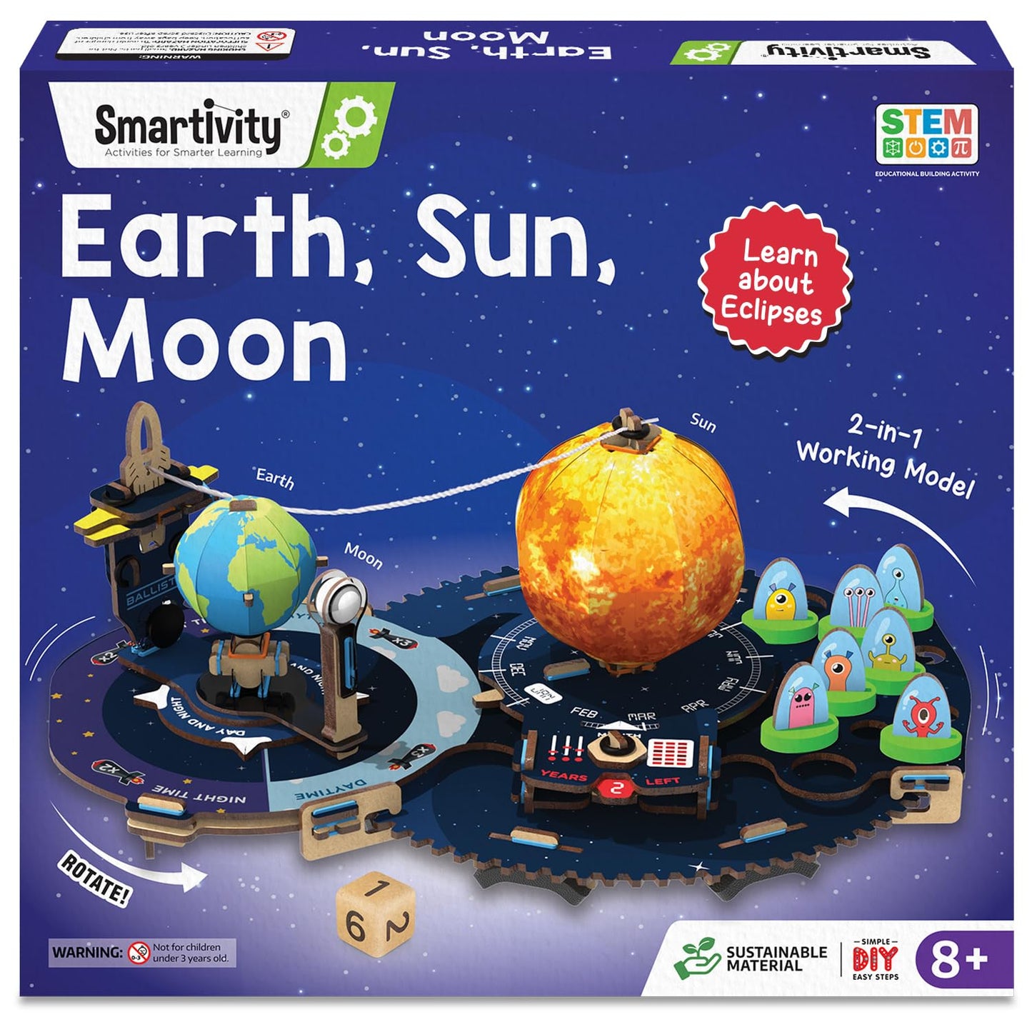 Smartivity Earth-Sun-Moon Space Toy for Kids 8-10-12-14 Years Old | Interactive 3D Model Kit I Birthday Gift for Boys & Girls(PACK OF 6)