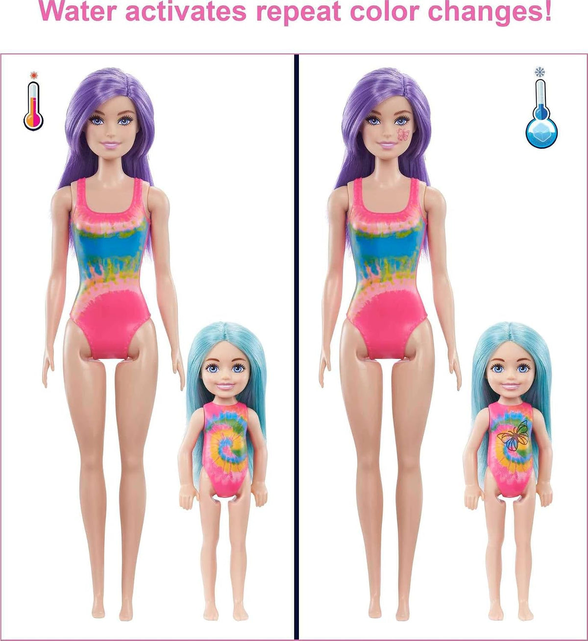 Barbie Color Reveal Tie-Dye Fashion Maker Set – Barbie & Chelsea Dolls, Puppy & 50 Surprises