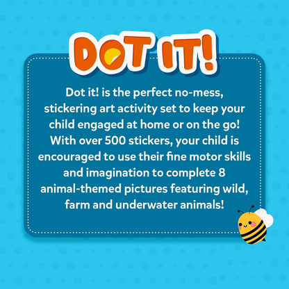 Skillmatics Dot It Sticker Art Activity - Animals, Mess-Free Fun for Kids, 500+ Stickers, Craft Kits, DIY Activity, Travel Toys, Gifts for Boys & Girls Ages 3, 4, 5, 6, 7(PACK OF 5)