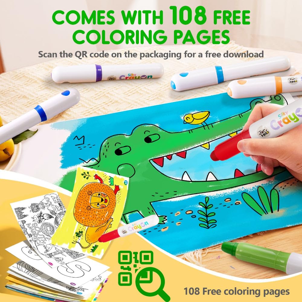 Jarmelo Ultra Silky Washable Crayons-12 colors