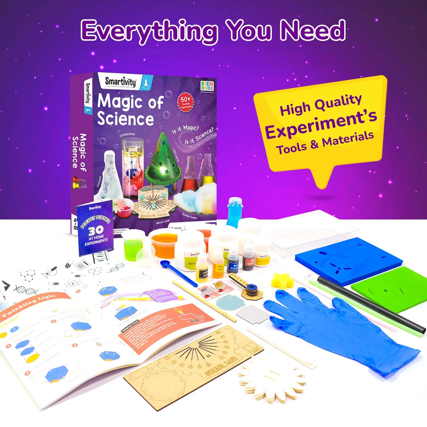 Smartivity Magic Science Kit for Kids Ages 4-6-8 Years | Birthday Gifts for Boys & Girls | 50+ Amazing Science Experiments I Educational Toy for Kids Age 4,5,6,7,8 Year Old(PACK OF 6)