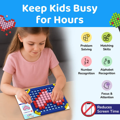 Smartivity Pixel Art Puzzle - Educational Toy for Kids 4-8 Years I Build 40+ Creative Brain Puzzles - Jelly Fish, Car, Boat, Umbrella, Flower etc. I Birthday Gift for Boys & Girls 4-8 Years(PACK OF 6)