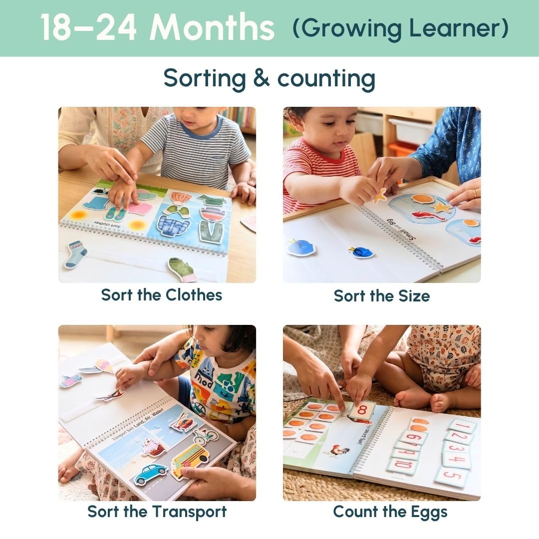Curious Cub Montessori Busy Book | Toddler Busy Binder for 2-5 Yrs | Activity Binder| Quiet Book| Educational Toys For 3 Year Old| Kids Learning Books 2-3Years| Velcro Books For 2 Yrs Old | Kids Gifts