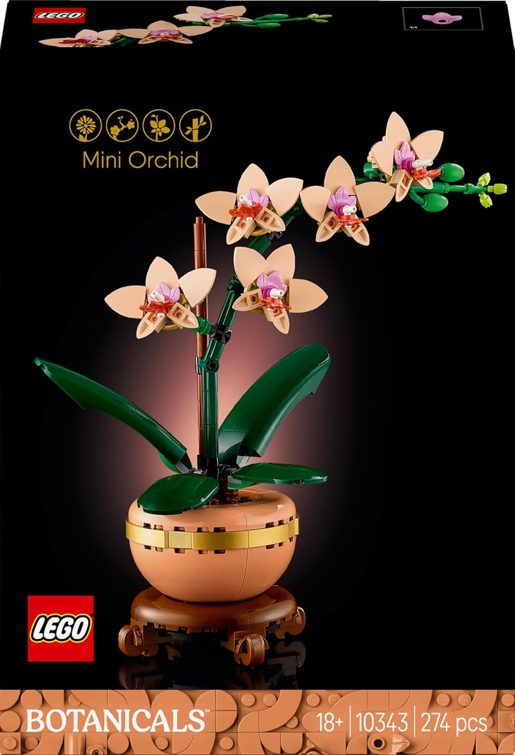 LEGO Botanicals 10343 Mini Orchid Flower Plant Building Set
