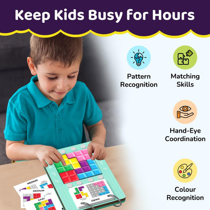 Smartivity Tetricks - Magnetic Puzzle Game for Kids 4–8 Years | 30+ Fun Brain Challenges with 6 Magnetic Shapes | Learning and Educational Toy I Birthday...(PACK OF 6)