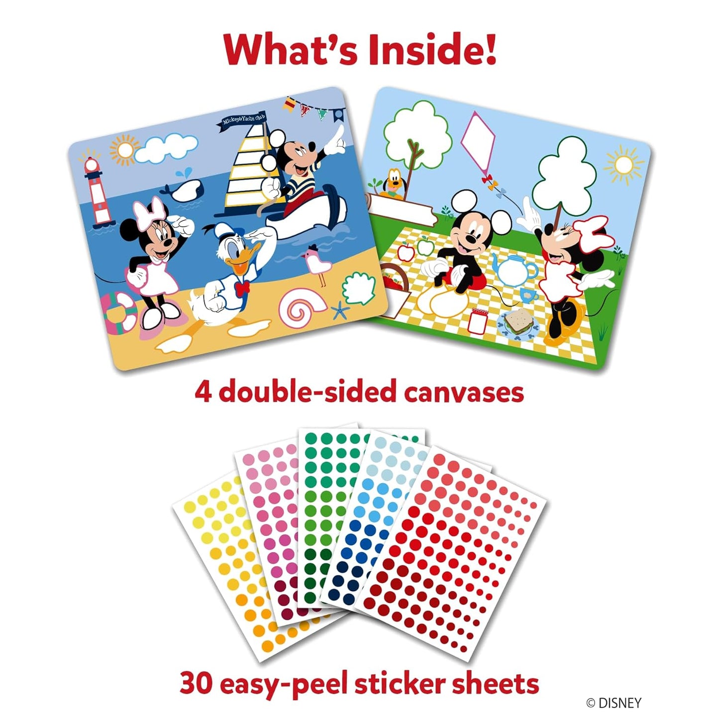 Skillmatics Dot It Sticker Art Activity - Disney Mickey and Friends, Mess-Free Fun, 500+ Stickers, DIY Craft Kits for Kids, Travel Toys, Gifts for Boys & Girls Ages 3, 4, 5, 6, 7(PACK OF 5)