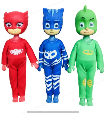 PJ Mask Cartoon Superhero Doll Action Figure Toy Set with 3 Hero Characters, Ages 3+