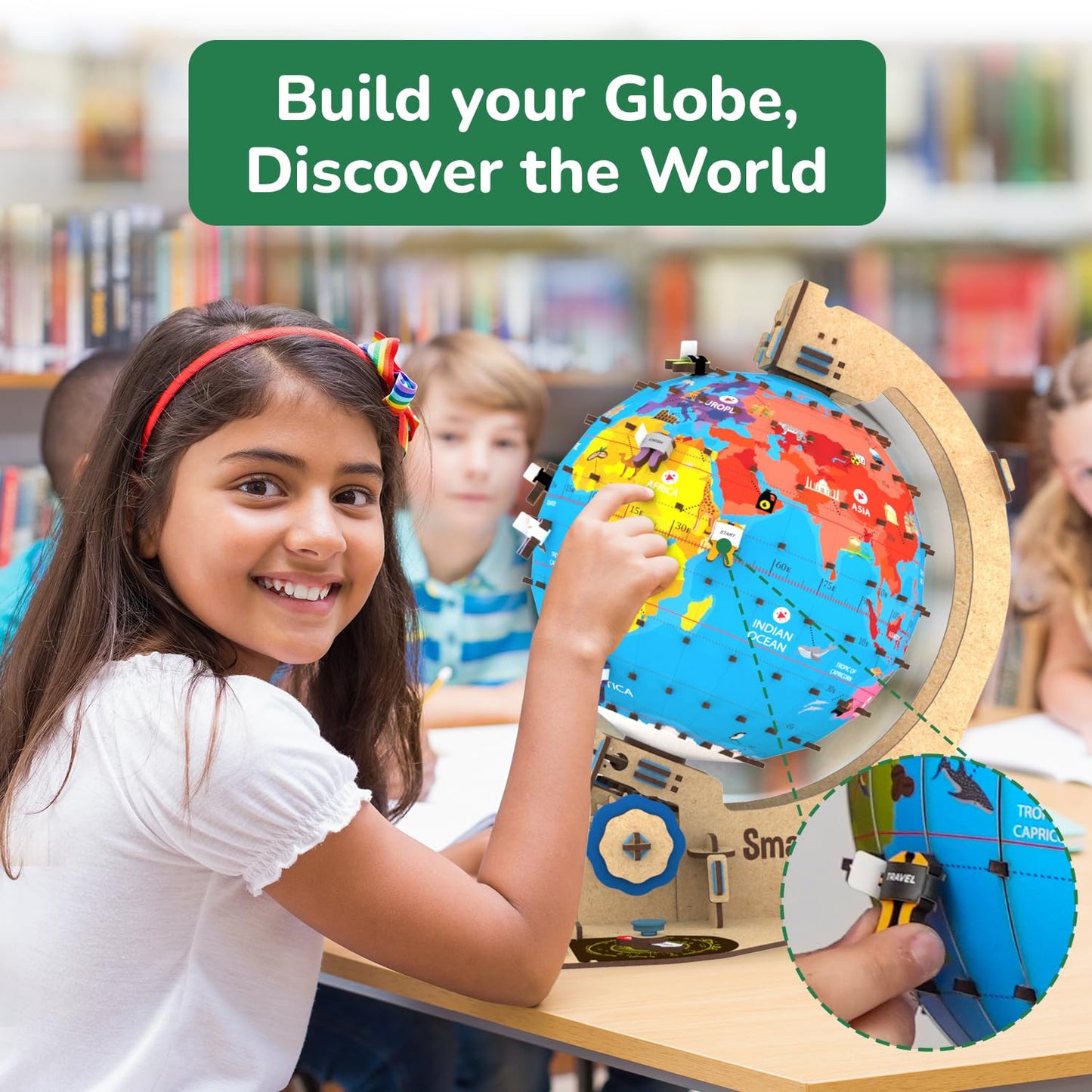 Smartivity Interactive Globe Model for Kids 8-14 Years Old | Build Your Own Globe with 1000+ Facts About Animals, Monuments, Places I Birthday Gift for Boys...(PACK OF 6)