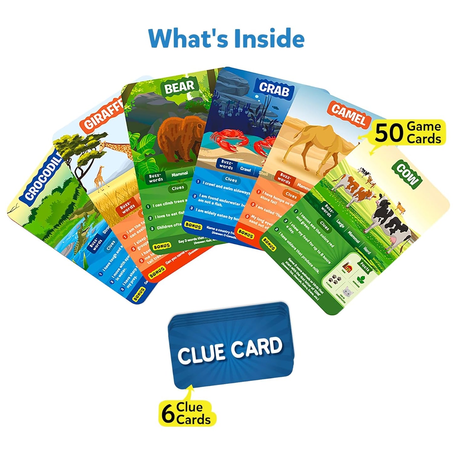 Skillmatics Card Game - Guess in 10 Animal Kingdom, Gifts for 6 Year Olds and Up, Quick Game of Smart Questions, Fun Family Game(PACK OF 5)