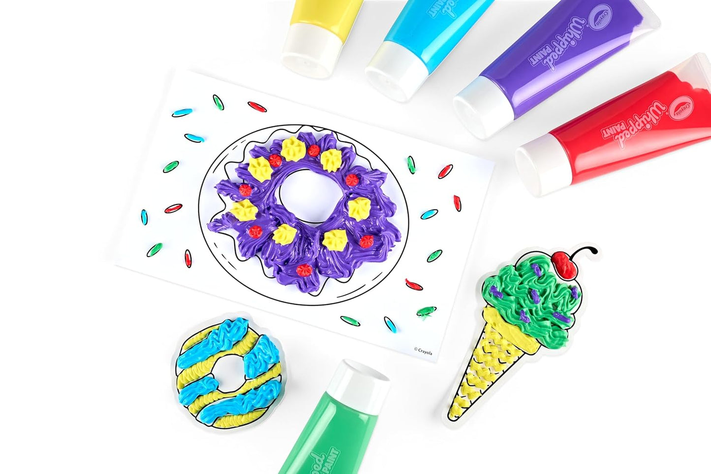 Crayola Kids Painting Kit Children’s Art Supplies, Craft Kit for Kids, DIY Whipped Paint Set, Canvas & Colour Sheets, Punch-Out Art Sheets, Creative Painting Toys, Non-Toxic Paint