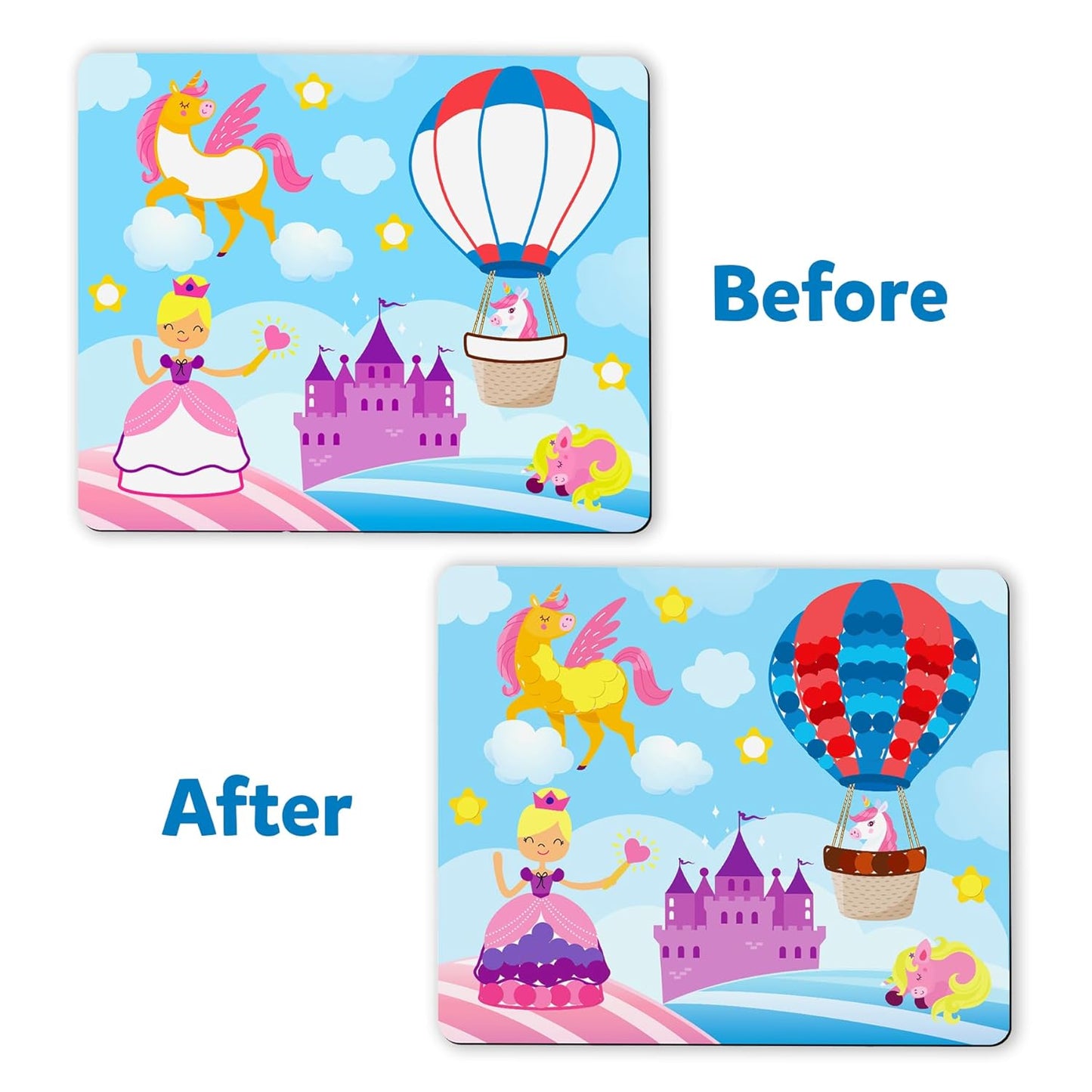 Skillmatics Dot It Sticker Art Activity - Unicorns & Princesses, Mess-Free Fun for Kids, 500+ Stickers, Craft Kits, DIY Activity, Travel Toys, Gifts for Boys & Girls Ages 3, 4, 5, 6, 7(PACK OF 5)