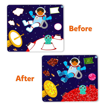 Skillmatics Paper Dot It Sticker Art Activity - Space, Mess-Free Fun for Kids, 500+ Stickers, Craft Kits, DIY Activity, Travel Toys, Gifts for Boys & Girls Ages 3, 4, 5, 6, 7, Multi(PACK OF 5)
