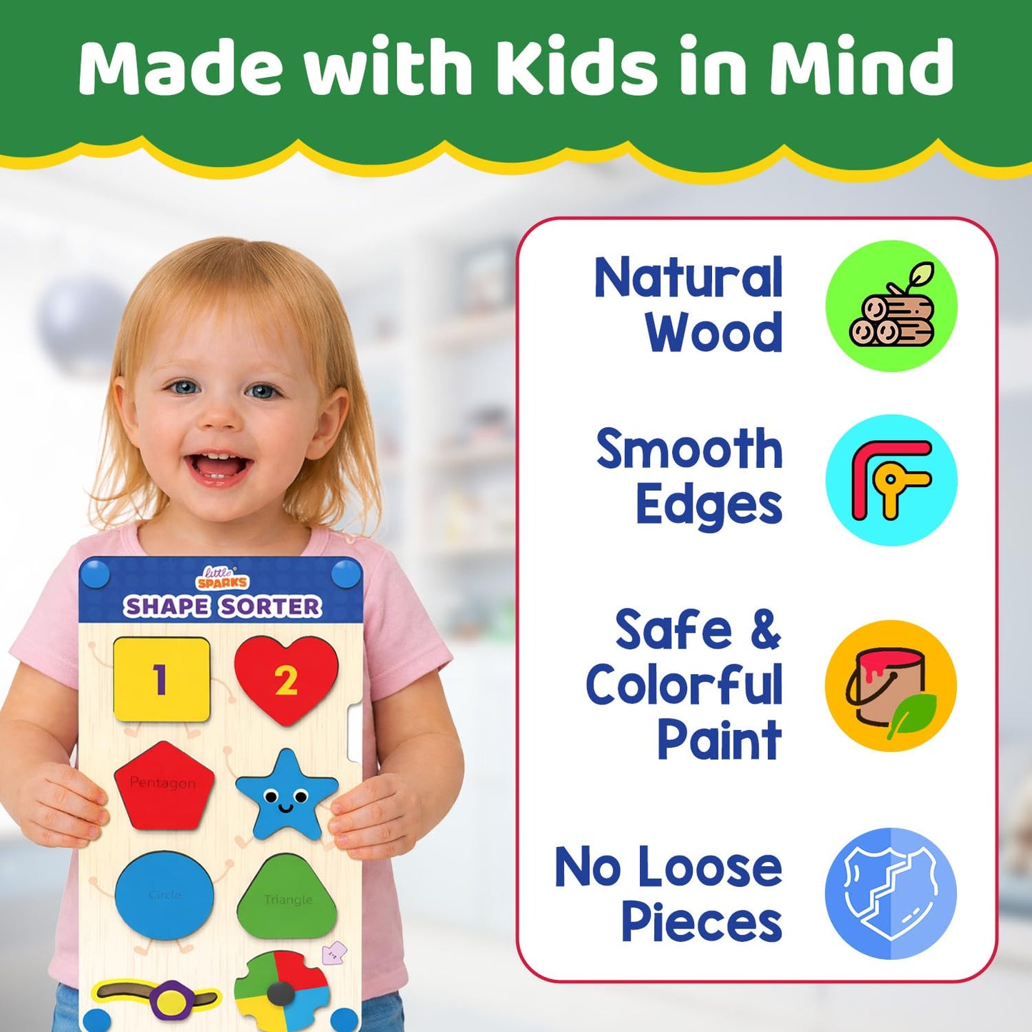 Smartivity Shape Sorter Learning Toy for Kids 2–5 Years Old | 12 Wooden Shape Pieces, 10 Challenge Cards | Teaches Colour Recognition & Counting |...(PACK OF 6)