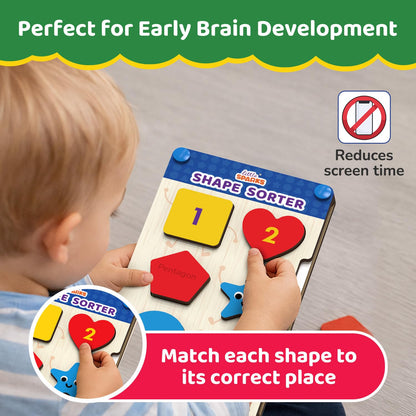 Smartivity Shape Sorter Learning Toy for Kids 2–5 Years Old | 12 Wooden Shape Pieces, 10 Challenge Cards | Teaches Colour Recognition & Counting |...(PACK OF 6)