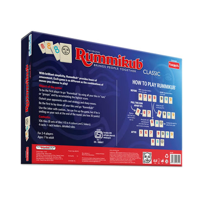 Original Rummikub Number, Classic Tile Game for Kids, 2-4 Players, Educational (PACK OF 6)