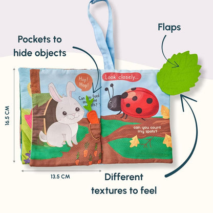 Curious Cub Peekaboo Crinkle Cloth Book for Babies, Sensory 6-12 Months