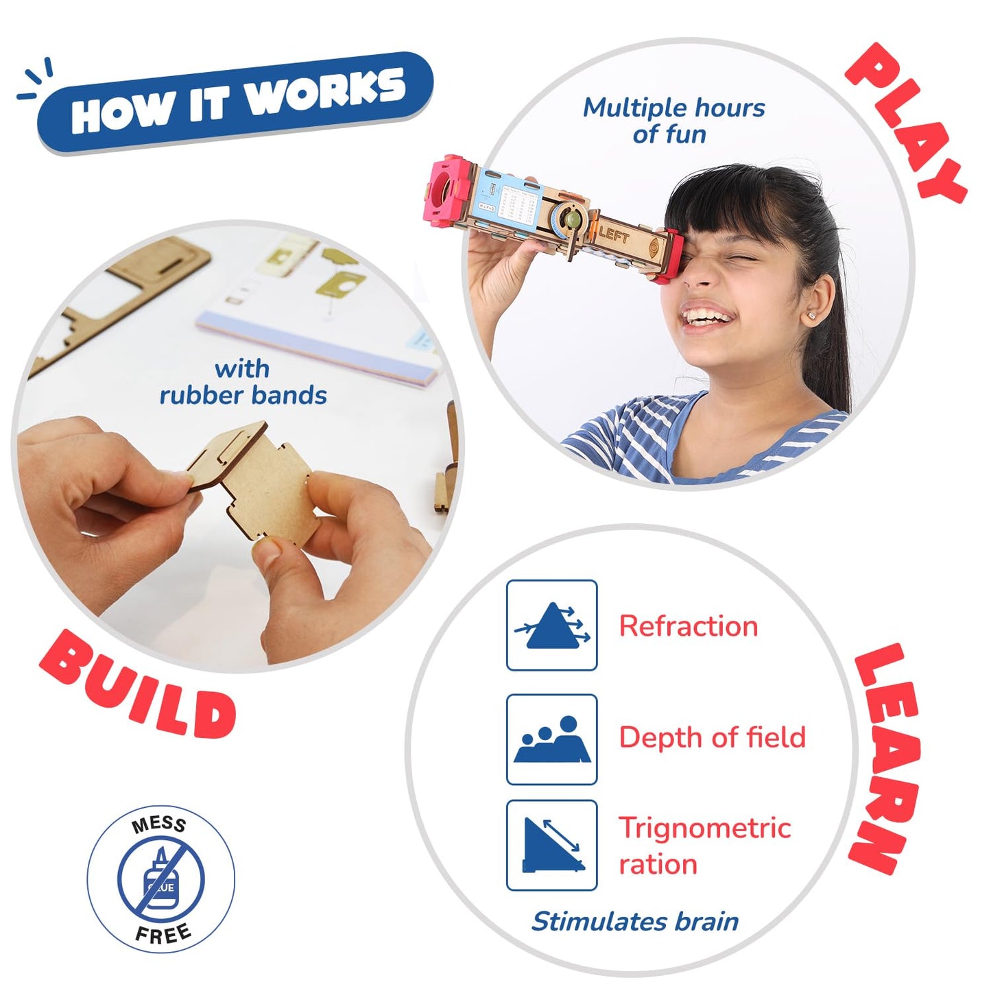 Smartivity Telescope Toy for Kids Age 8, 9, 10, 11, 12, 13, 14 Years Old | Measure Height & Distance | Birthday Gift for Boys & Girls(PACK OF 6)