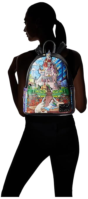 Loungefly Disney Princess Castle Series Belle Womens Double Strap Shoulder Bag